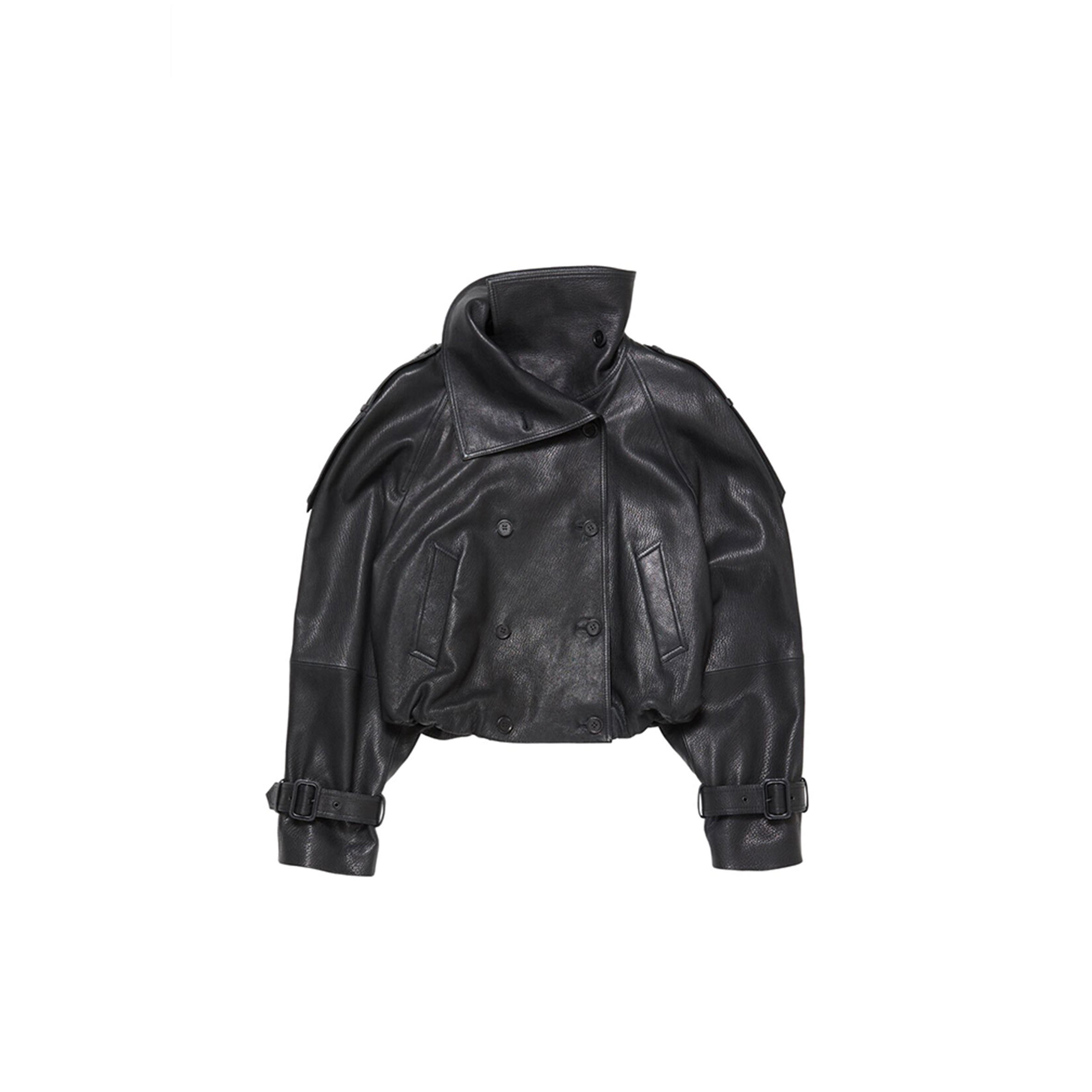 ACNE STUDIOS CROPPED LEATHER TRENCH COAT FN-WN-LEAT000445